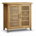 **Modern Wooden Cabinet with Lattice Doors**