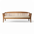 **Sleek Wooden Sofa with Natural Finish and Minimalist Design**